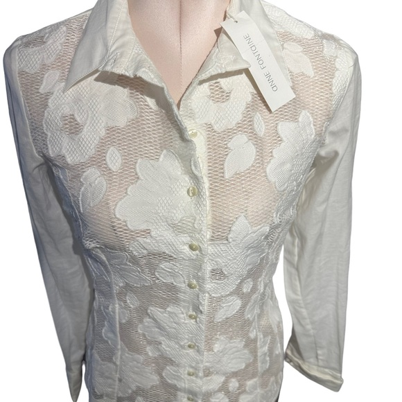 Anne Fontaine Ermine blouse NWT in moon white. Size 36 (equivalent to 0/2) - Picture 11 of 16